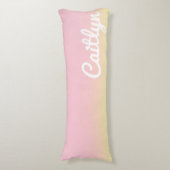Coussins Longs Rêveuse rose et jaune ombré blanc nom adolescente (Devant (Vertical))
