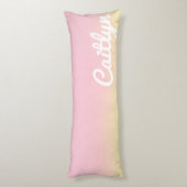 Coussins Longs Rêveuse rose et jaune ombré blanc nom adolescente (Dos (Vertical))