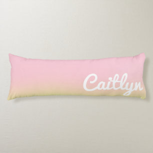 Coussins Longs Rêveuse rose et jaune ombré blanc nom adolescente