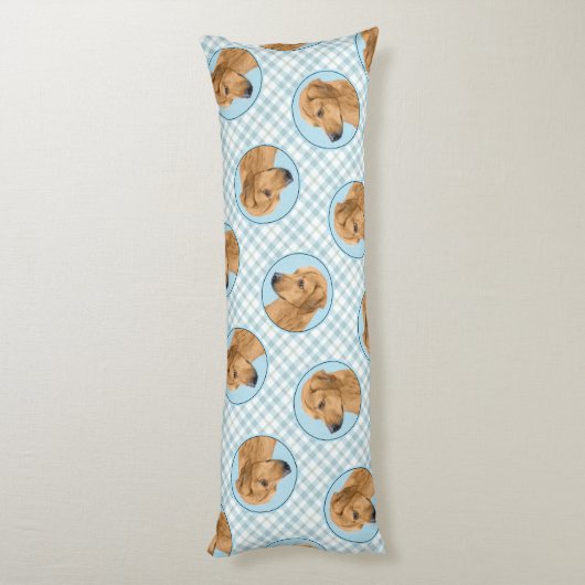 Coussins Longs Rhodesian Ridgeback Peinture Red Wheaten Chien Art (Dos (Vertical))