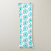 Coussins Longs Robin Egg Blue Daisy Print, Hippie Flowers Motif (Devant (Vertical))