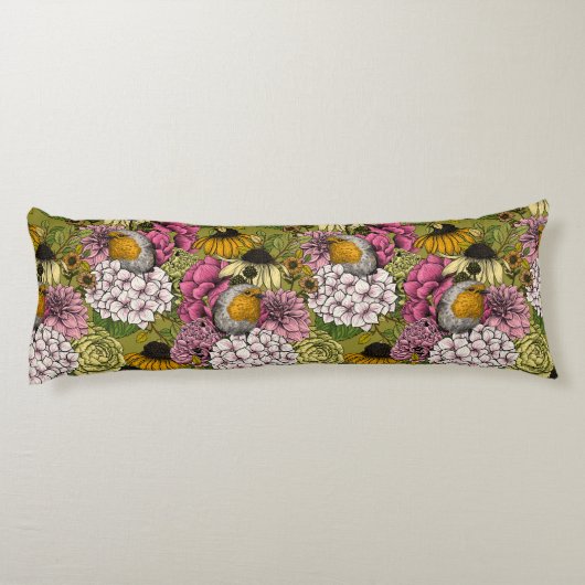 Coussins Longs Robins dans le jardin 2 (Dos)