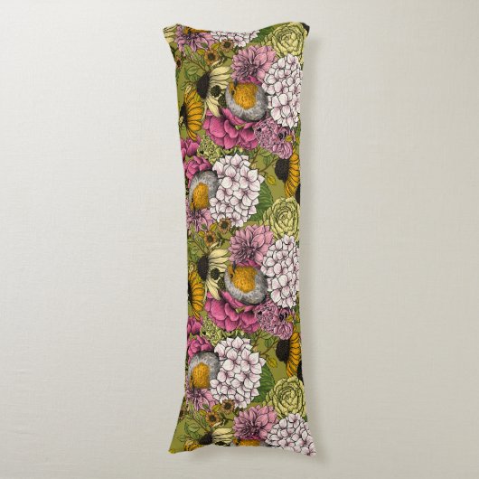 Coussins Longs Robins dans le jardin 2 (Devant (Vertical))