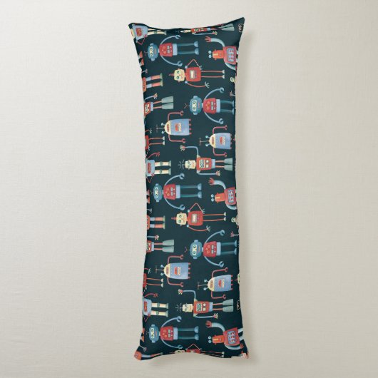 Coussins Longs Robots mignons foncés (Dos (Vertical))