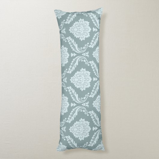 Coussins Longs Rococo Damask Big Pattern Duck Egg Blue+Teal (Dos (Vertical))