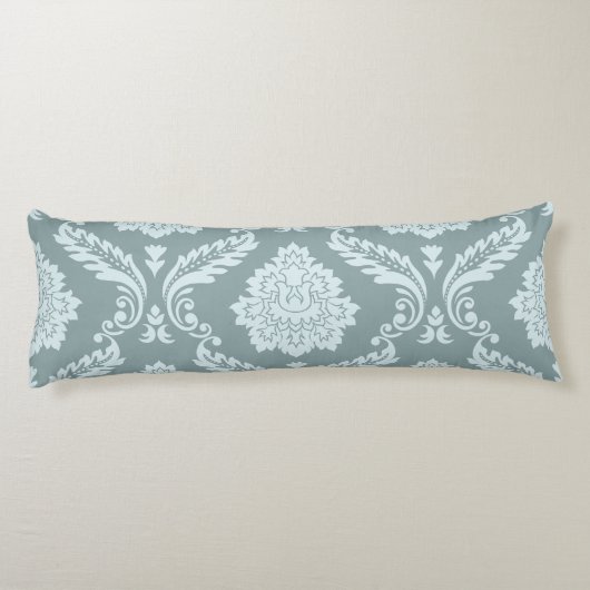 Coussins Longs Rococo Damask Lg Pattern Duck Egg Blue+Teal (Dos)