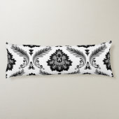 Coussins Longs Rococo Damask Lg Pattern Grey Black White (Dos)