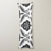 Coussins Longs Rococo Damask Lg Pattern Grey Black White (Dos (Vertical))