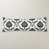 Coussins Longs Rococo Damask Lg Pattern Grey Black White (Devant)