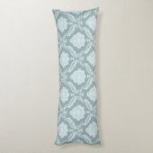 Coussins Longs Rococo Damask Pattern Duck Egg Blue+Teal (Dos (Vertical))
