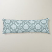 Coussins Longs Rococo Damask Pattern Duck Egg Blue+Teal (Dos)