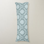 Coussins Longs Rococo Damask Pattern Duck Egg Blue+Teal  (Devant (Vertical))