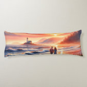 Coussins Longs Romantic Coastal Sunset Lighthouse Walk (Dos)