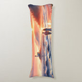 Coussins Longs Romantic Coastal Sunset Lighthouse Walk (Devant (Vertical))