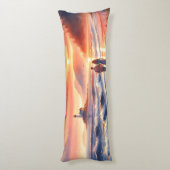 Coussins Longs Romantic Coastal Sunset Lighthouse Walk (Dos (Vertical))