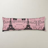 Coussins Longs romantique rose vintage paris tour eiffel (Dos)