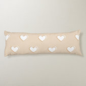 Coussins Longs Rose blanc Beige mignon Motif de coeur simple (Dos)