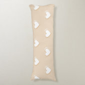 Coussins Longs Rose blanc Beige mignon Motif de coeur simple (Devant (Vertical))