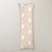 Coussins Longs Rose blanc Beige mignon Motif de coeur simple (Dos (Vertical))
