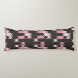 Coussins Longs rose blanc et gris géométrique