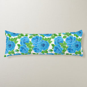 Coussins Longs Rose bleu aquarelle motif transparent