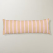Coussins Longs Rose Bonbon Moderne Rayé Rose Pêche (Dos)