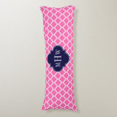 Coussins Longs Rose Chaud #2 Blanc Marocain #5 Navy 3 Monogramme  (Devant (Vertical))