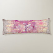 Coussins Longs Rose chic rose parties scintillant gouttes monogra (Dos)