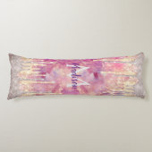 Coussins Longs Rose chic rose parties scintillant gouttes monogra (Devant)