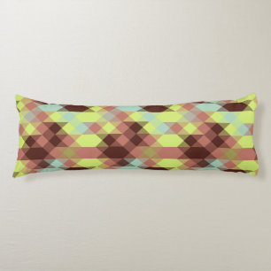 Coussins Longs rose, citron vert, jaune et grain de café géométri
