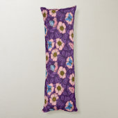 Coussins Longs Rose de chien et papillons en rose et violet (Dos (Vertical))