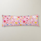 Coussins Longs rose de motif de bande dessinée d'amusement (Dos)