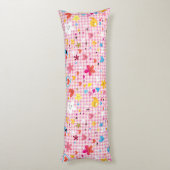 Coussins Longs rose de motif de bande dessinée d'amusement (Dos (Vertical))