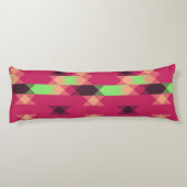 Coussins Longs rose et vert géométrique (Dos)