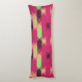 Coussins Longs rose et vert géométrique (Dos (Vertical))