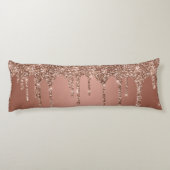 Coussins Longs Rose Gold Chic Paillettes Gouttes scintillantes (Dos)