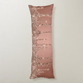 Coussins Longs Rose Gold Chic Paillettes Gouttes scintillantes (Dos (Vertical))