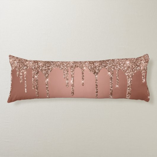Coussins Longs Rose Gold Chic Paillettes Gouttes scintillantes (Devant)