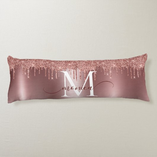 Coussins Longs Rose Gold Metal Parties scintillant Drivers Nom du (Dos)