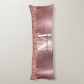 Coussins Longs Rose Gold Metal Parties scintillant Drivers Nom du (Dos (Vertical))