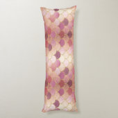 Coussins Longs Rose Gold Shimmer Mermaid Échelle Motif (Dos (Vertical))