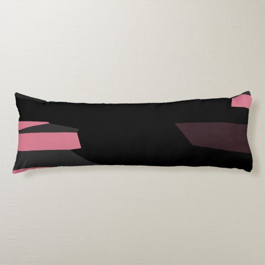 Coussins Longs rose gris et noir abstrait (Devant)