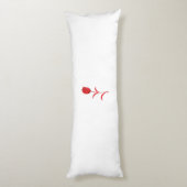 Coussins Longs Rose Madder, Rouge lave, design floral (Dos (Vertical))