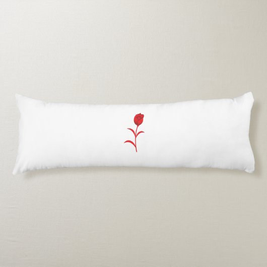 Coussins Longs Rose Madder, Rouge lave, design floral (Devant)