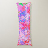 Coussins Longs Rose pastel et rouge avec paysage d'hydrangea bleu (Devant (Vertical))