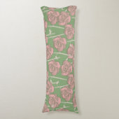 Coussins Longs Rose rose verte Retro Y2K les années 70 Motif de f (Devant (Vertical))