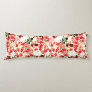 Coussins Longs Rose Rouge Taches de Pois Grunge
