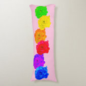 Coussins Longs Roses arc-en-ciel (Devant (Vertical))