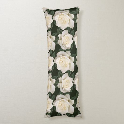 Coussins Longs Roses blanches (Dos (Vertical))