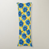 Coussins Longs Roses bleues 3d (Devant (Vertical))